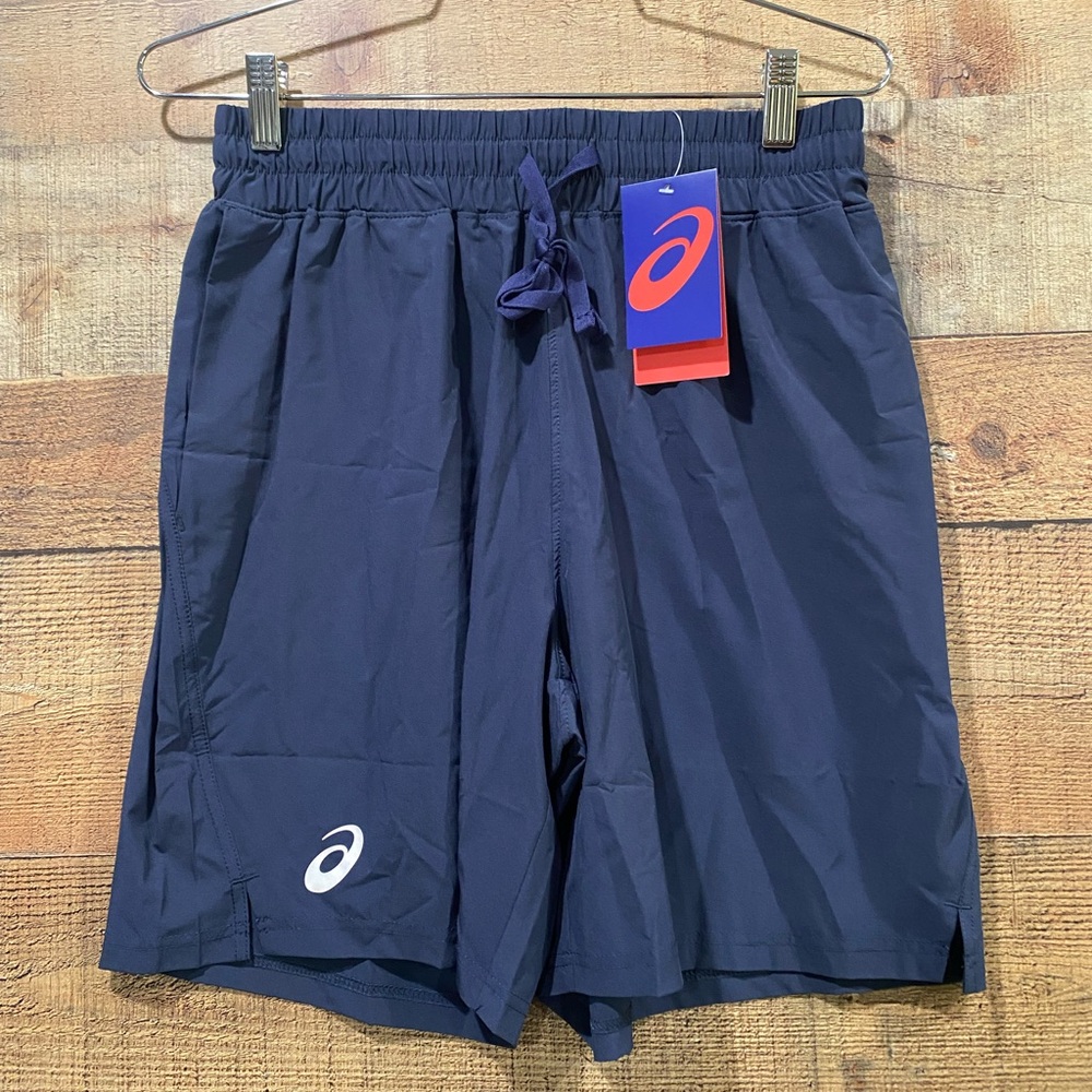 New With Tags ASICS Navy MCircuit2 7” Performance Tennis Shorts Sz Medium